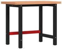vidaXL Werkbank, Werkbank 100x60x83 cm Massivholz Buche Rechteckig