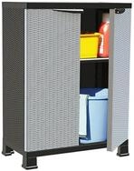 vidaXL Kommode, Kunststoffschrank 68x39x92 cm Rattan-Design