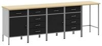vidaXL Werkzeugschrank Arbeitsschrankset mit Schubladen 5 stk. Schwarz und Grau