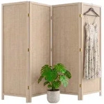 relaxdays Paravent Bambus Paravent, natur, 4-teilig braun 160 cm x 170 cm x 2 cm