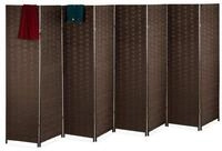 relaxdays Paravent Raumteiler 8 teilig, braun