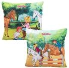 United Labels&reg; Dekokissen Bibi & Tina - Pferde Pl&uuml;sch Deko 30 x 30 cm
