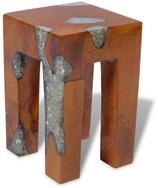 vidaXL Hocker, Sitzhocker, Fu&szlig;hocker Massivholz Teak und Harz
