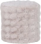 WOOOD Hocker Olven mit Dream-Flauschbezug und runder Form B 46 x T 46 x H 46...