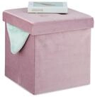 relaxdays Stauraumhocker Rosa Hocker aus Samt