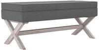 vidaXL Sitzbank Hocker mit Stauraum Dunkelgrau 110x45x49 cm Stoff