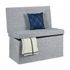 relaxdays Sitzhocker Faltbarer Sitzhocker mit Lehne L, grau