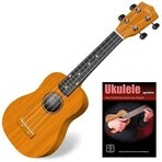 Classic Cantabile Ukulele Sopranukulele (Ukulele, Uke, 15 B&uuml;nde, leichtg&auml;ngige