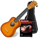 Classic Cantabile Ukulele Sopranukulele (Ukulele, Uke, 15 B&uuml;nde, leichtg&auml;ngige