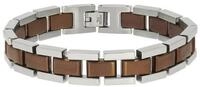 Zeeme Armband Edelstahl zweifarbig matt glanz 21cm lang