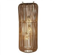 formano LED Laterne Solarlaterne Garten Rattan-Look Laterne 3 LED Birnen 60cm Solar