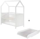 roba&reg; Babybett Hausbett, h&ouml;henverstellbar inkl. Wickelplatte