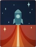 Babydecke Babydecke Little Rocket, Biederlack, 75 x 100, mit Zierstich