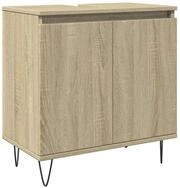 vidaXL Badezimmer-Set Badschrank Sonoma-Eiche 58x33x60 cm Holzwerkstoff