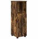 vidaXL Badezimmerspiegelschrank Badezimmerschrank mit T&uuml;r Ger&auml;ucherte Eiche 30 x 35