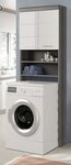 Inn.Furn Waschmaschinenumbauschrank Shawn (Waschmaschinenschrank wei&szlig; und grau