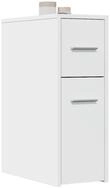 vidaXL Schrankmodule Badschrank Schmal mit Rollen Wei&szlig; Holzwerkstoff