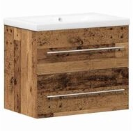 vidaXL Badezimmerspiegelschrank Waschbeckenschrank 2 pcs Altholz Engineered Holz und