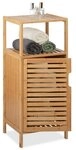 relaxdays Badregal Schmaler Badschrank aus Bambus