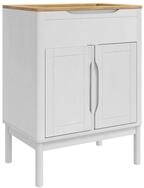 vidaXL Badezimmer-Set Waschbeckenschrank mit Regal mit T&uuml;r FLORO Wei&szlig; 60 x 40 x 80