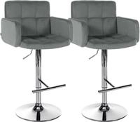 CLP Barhocker Los Angeles (Set, 2er), Samtbezug, h&ouml;henverstellbar, drehbar