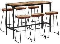 vidaXL Essgruppe 7-tlg. Bar-Set Raues holz und Metall, (7-tlg)