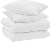 vidaXL Bett Winterbettdecke mit Kissen 3 pcs Wei&szlig; Mikrofaser (3-tlg)