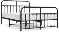 vidaXL Bettgestell, Bettrahmen mit Kopf- und Fu&szlig;teil Metall Schwarz 150x200 cm