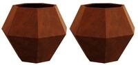 vidaXL Blumentopf Pflanzk&uuml;bel 2 Stk. Rostig 75 x 75 x 60 cm Wetterfeststahl (2 St)