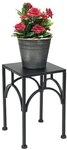 DanDiBo Blumenhocker Metall Schwarz Eckig 38 - 28 cm Beistelltisch 96449