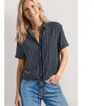 STREET ONE Kurzarmbluse Kurzarm Sommerbluse mit Streifenmuster
