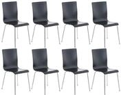 CLP Besucherstuhl Pepe (8er Set), ergonomisch geformter Holzsitz