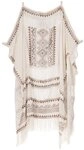 Guru-Shop Langjacke Boho Poncho, leichtes oversize Boho Cape - wei&szlig;