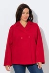 Ulla Popken Sommerjacke Fleece-Cabanjacke A-Linie Reverskragen Langarm