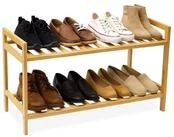 relaxdays Schuhregal Stapelbares Schuhregal aus Bambus