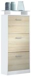 Vladon Schuhschrank Lavia V2 (Schuhkipper, f&uuml;r 12 Paar Schuhe mit 3 Klappen und
