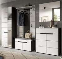 Inn.Furn Garderoben-Set Cooper, (Komplett-Set in Wei&szlig; und Basalt Grau, 5-teilig, 250