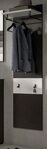 Inn.Furn Garderobenpaneel Cooper (Wandgarderobe in Wei&szlig; und Basalt Grau, 45 x 165