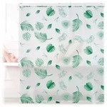 relaxdays Duschrollo Bl&auml;tter gr&uuml; Breite 140 cm, 140x240cm gr&uuml;n|wei&szlig; 140 cm x 240