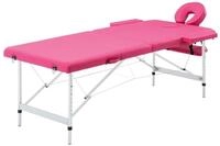 vidaXL Massageliege Massageliege Klappbar 2-Zonen mit Aluminiumgestell Rosa