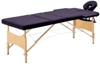 vidaXL Massageliege Massageliege Klappbar 3-Zonen mit Holzgestell Lila