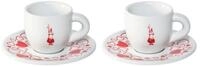 BIALETTI Kaffeeservice Set 2 Tassen Moka Herz inkl. Untertassen