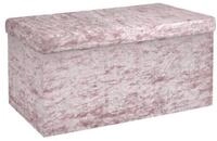Intirilife Sitzbank (Faltbare Sitzbank 76x38x38 cm in Samt Ros), Sitzw&uuml;rfel mit