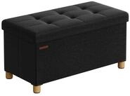 SONGMICS Sitzbank sitzhocker mit Stauraum, klappbare Sitztruhe, Fu&szlig;bank,76/110cm,bis