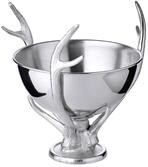 EDZARD Sektk&uuml;hler Lita, Silber-Optik, Geweih-Design, Aluminium, vernickelt H 37 cm,