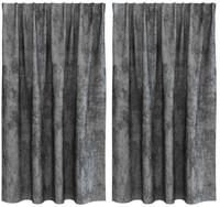 vidaXL Vorhang Samtvorh&auml;nge mit Vorh&auml;ngen 2 pcs Grau 140 x 140 cm Samt (2 St), Samt