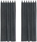 vidaXL Vorhang Verdunkelungsvorh&auml;nge 2 pcs Hellgrau 140 x 260 cm Samt (2 St), Samt