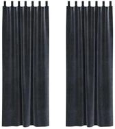 vidaXL Vorhang Verdunkelungsvorh&auml;nge 2 pcs Dunkelgrau 140 x 260 cm Samt (2 St), Samt