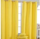 Homescapes Gardine Gardinen unifarben gelb 2er Set 117 x 137 cm