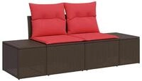 vidaXL Loungesofa Garten-Sofa mit Kissen 184 x 62 x 69 cm Poly-Rattan, 1 Teile